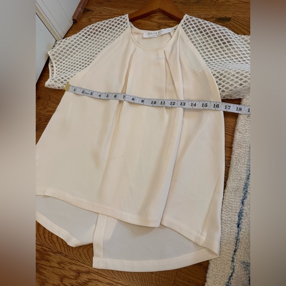 HUNTER BELL New York Mesh Sleeve Silk Blouse size Small - Picture 12 of 13